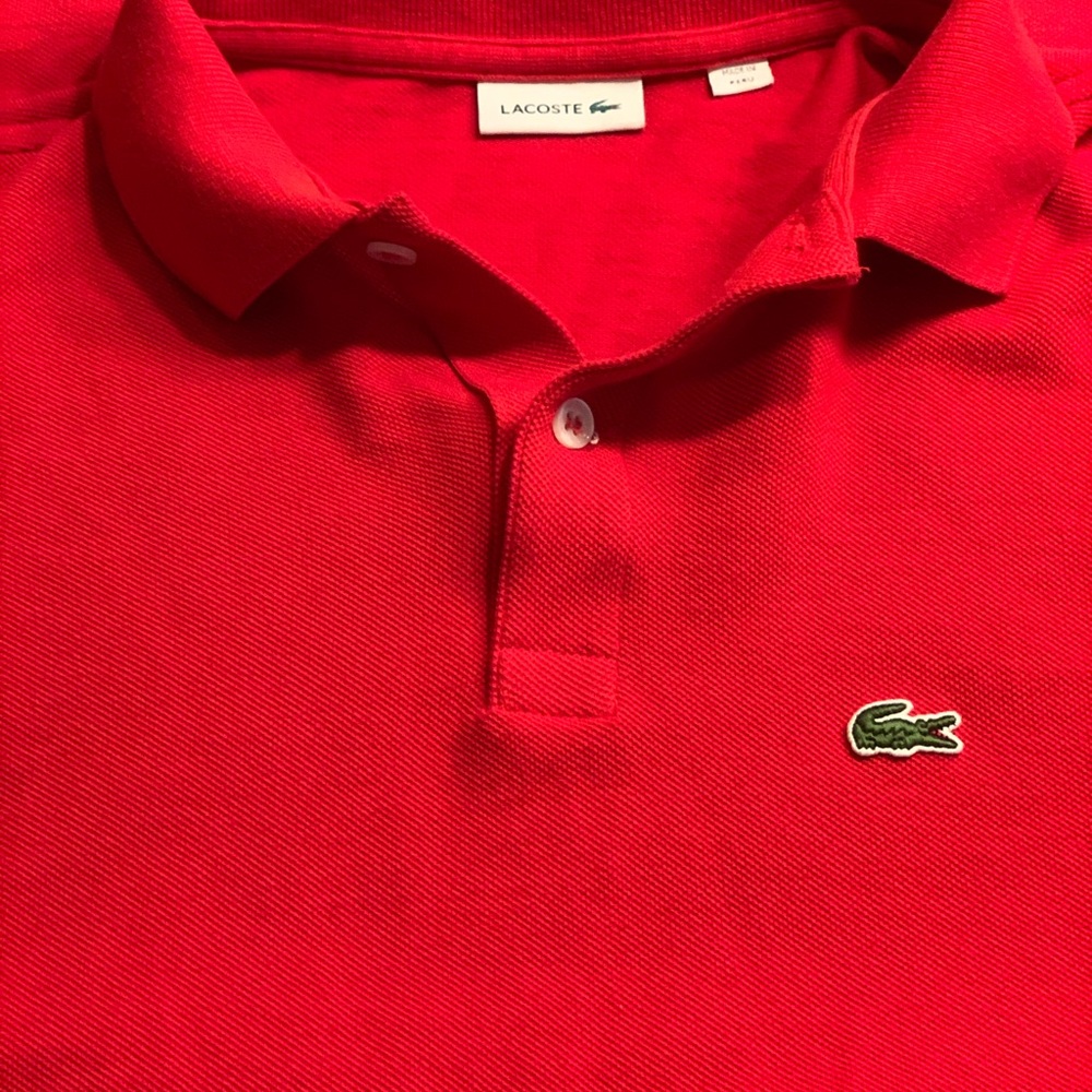 Worn Twice! Boys Sz 14 Red Lacoste Polo - Picture 4 of 6